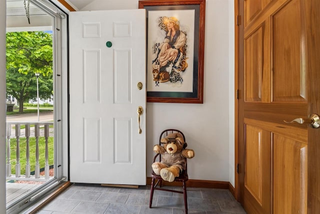 600 Forest Ave, Fond Du Lac, WI 54935 - entrance foyer featuring plenty of natural light and stone finish floors