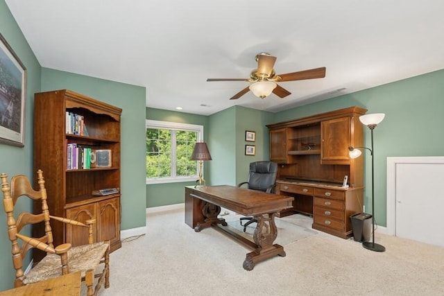 N1760 W Valley Park Rd, Lake Geneva, WI 53147 - office area with a ceiling fan and light colored carpet