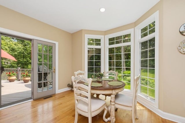 N1760 W Valley Park Rd, Lake Geneva, WI 53147 - dining space featuring plenty of natural light, light wood-type flooring, and recessed lighting