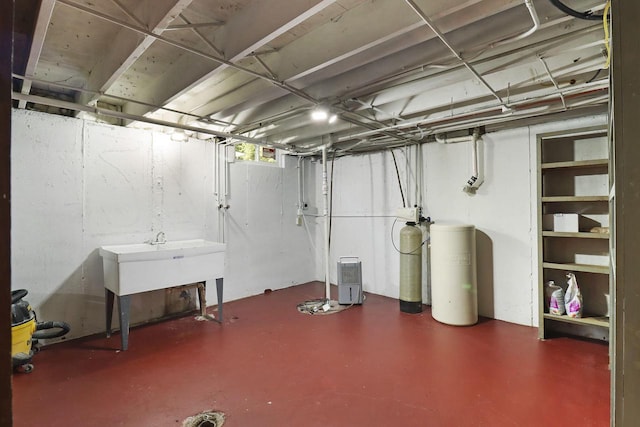 2336 128th St, Pleasant Prairie, WI 53158 - unfinished below grade area featuring a water softener and a sink