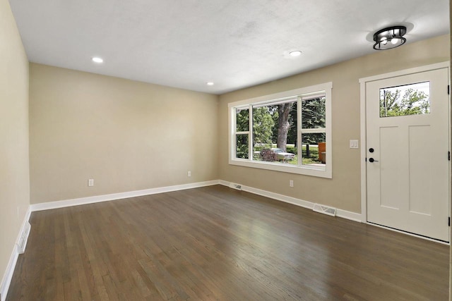 2336 128th St, Pleasant Prairie, WI 53158 - entryway featuring dark wood finished floors and recessed lighting