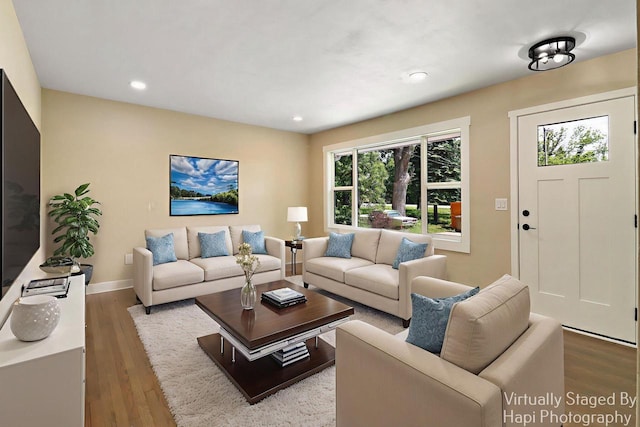2336 128th St, Pleasant Prairie, WI 53158 - living room with wood finished floors and recessed lighting
