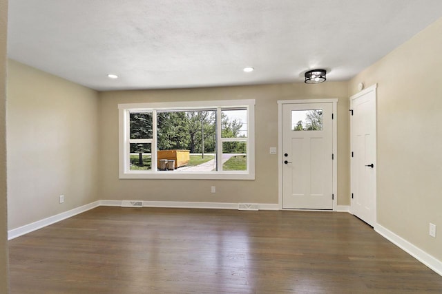 2336 128th St, Pleasant Prairie, WI 53158 - entryway with dark wood finished floors and recessed lighting