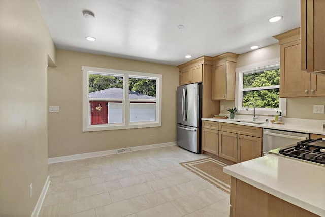 2336 128th St, Pleasant Prairie, WI 53158 - kitchen featuring appliances with stainless steel finishes, light countertops, and recessed lighting
