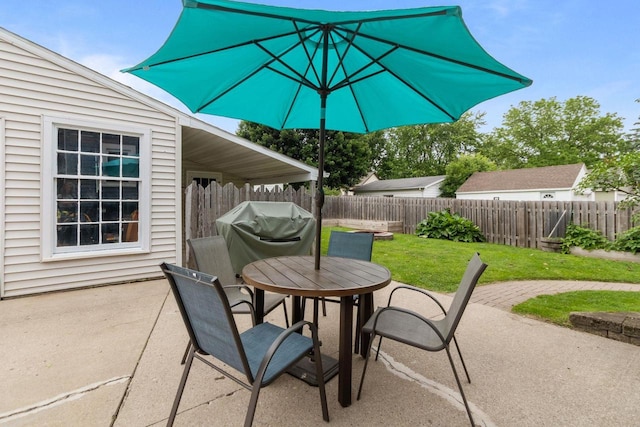 628 Broad St, Menasha, WI 54952 - view of patio with outdoor dining area and a grill
