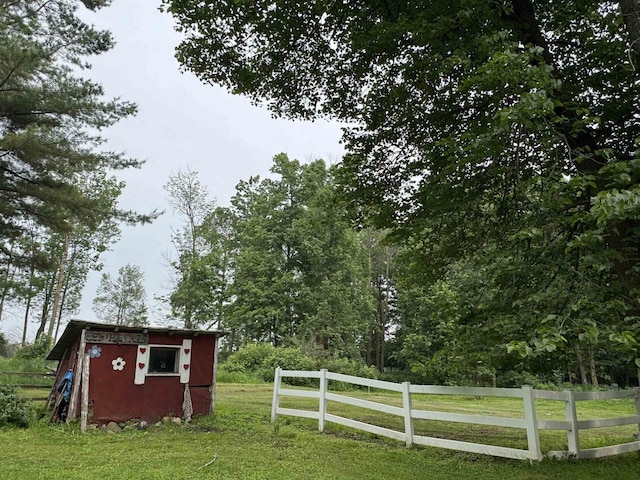 N3226 Forest View Rd, Pound, WI 54161 - view of yard with a storage shed