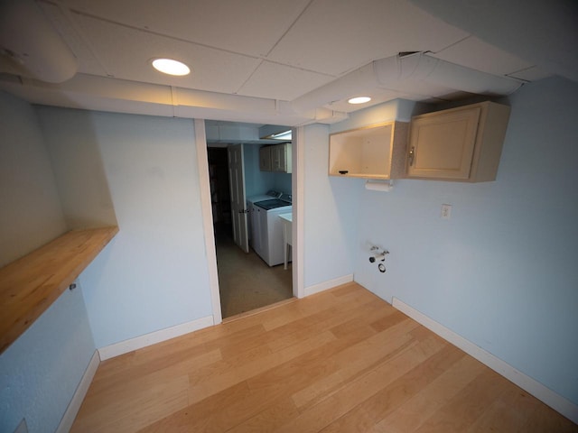 2544 N 91st St, Wauwatosa, WI 53226 - finished basement featuring light wood finished floors and independent washer and dryer