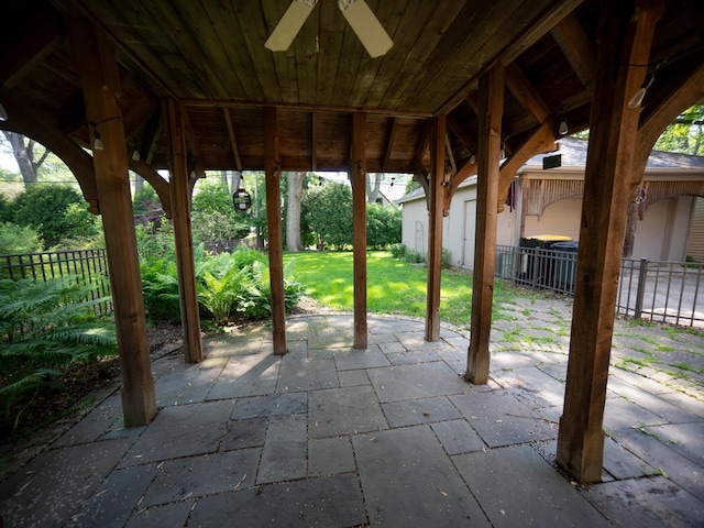 2544 N 91st St, Wauwatosa, WI 53226 - view of patio / terrace with a ceiling fan
