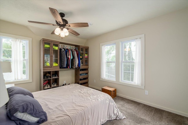 158 S State St, Berlin, WI 54923 - carpeted bedroom with a ceiling fan, vaulted ceiling, and a closet