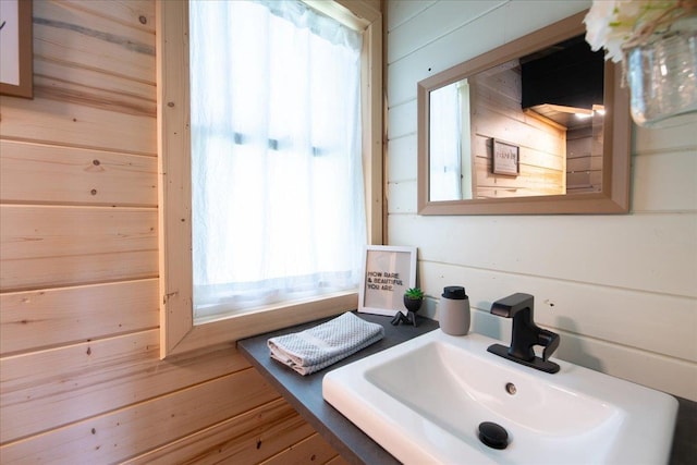 158 S State St, Berlin, WI 54923 - bathroom with wood walls and wood finished floors