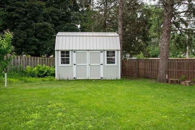 158 S State St, Berlin, WI 54923 - view of shed featuring a fenced backyard