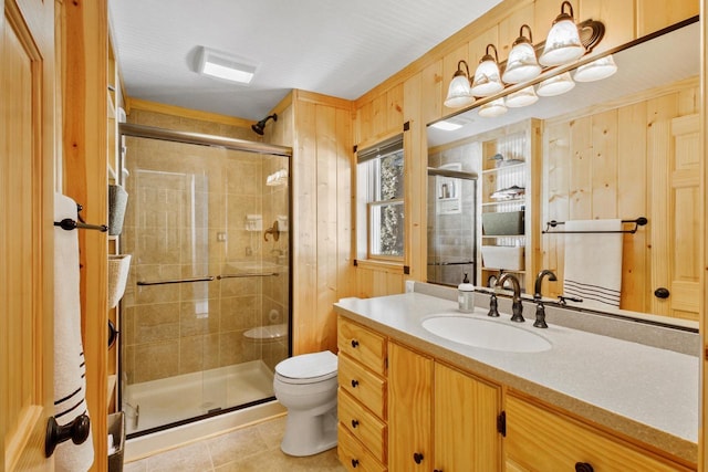 W5374 Westshore Dr, Elkhorn, WI 53121 - full bath featuring a stall shower, vanity, and tile patterned floors
