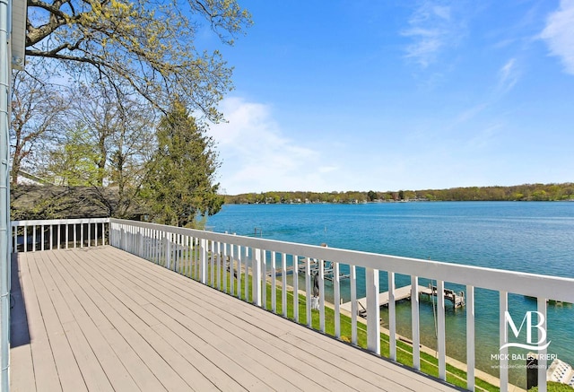 W5374 Westshore Dr, Elkhorn, WI 53121 - wooden deck with a water view