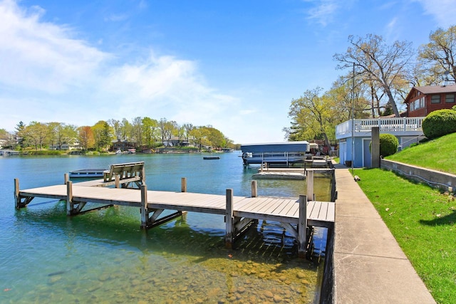 W5374 Westshore Dr, Elkhorn, WI 53121 - dock with a water view and a lawn