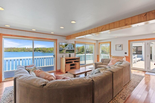 W5374 Westshore Dr, Elkhorn, WI 53121 - living room with light wood-type flooring and recessed lighting