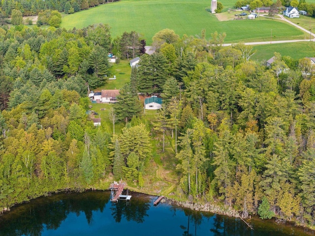 W9173 W 10th Rd, Pound, WI 54161 - aerial view of property's location with a nearby body of water and a heavily wooded area