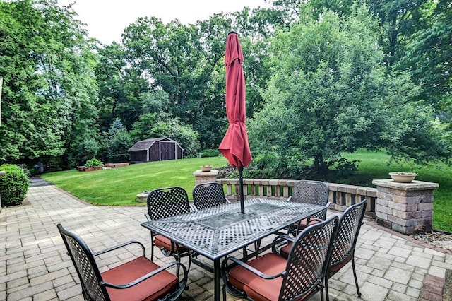 3590 Sabaka Trl, Verona, WI 53593 - view of patio with a storage unit and outdoor dining space