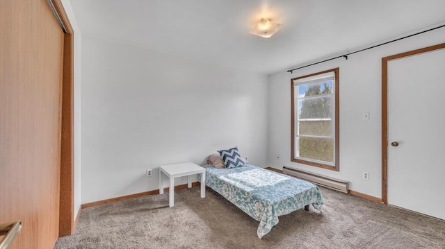 2408 Park Pl Unit D, Sheboygan, WI 53083 - carpeted bedroom with baseboard heating and baseboards