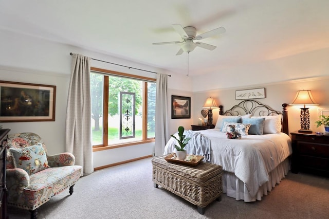 2360 Cobblestone Ln, Beloit, WI 53511 - carpeted bedroom featuring baseboards and ceiling fan
