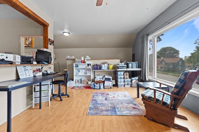 814 Quinney Ave, Kaukauna, WI 54130 - office area featuring wood finished floors and a ceiling fan