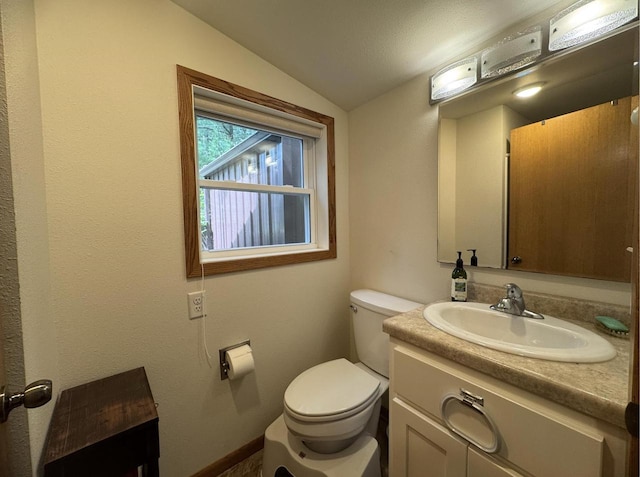 N2817 Rustic Dr, Clintonville, WI 54929 - bathroom with vaulted ceiling and vanity