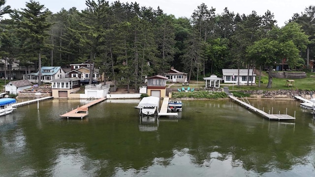 N2817 Rustic Dr, Clintonville, WI 54929 - dock with a water view and boat lift