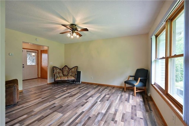 W5342 County Highway F, Trego, WI 54888 - unfurnished room featuring healthy amount of natural light, wood finished floors, and a ceiling fan