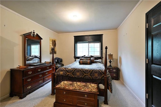W5342 County Highway F, Trego, WI 54888 - bedroom featuring light carpet, multiple windows, and crown molding
