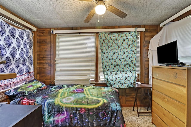 7732 15th Ave, Kenosha, WI 53143 - carpeted bedroom with wood walls