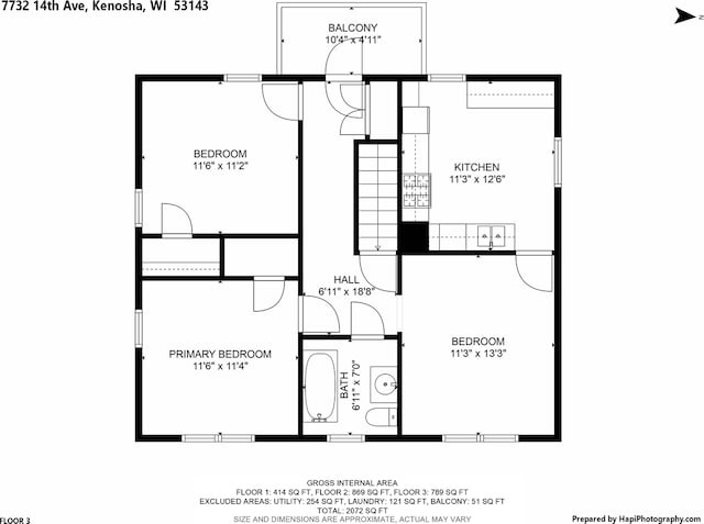 7732 15th Ave, Kenosha, WI 53143 - view of home floor plan