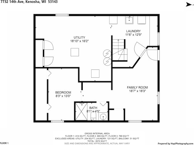 7732 15th Ave, Kenosha, WI 53143 - view of floor plan / room layout