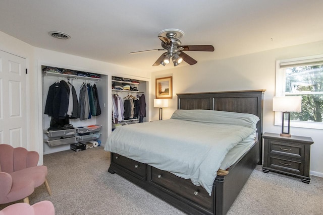 8725 N Fielding Rd, Bayside, WI 53217 - bedroom with light carpet, a closet, and ceiling fan