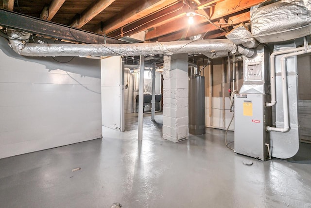 4636 N 19th St, Milwaukee, WI 53209 - unfinished basement featuring water heater and heating unit