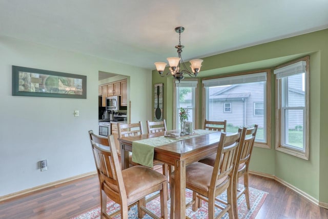 W227N2527 Meadowood Ln, Waukesha, WI 53186 - dining space featuring a chandelier and wood finished floors