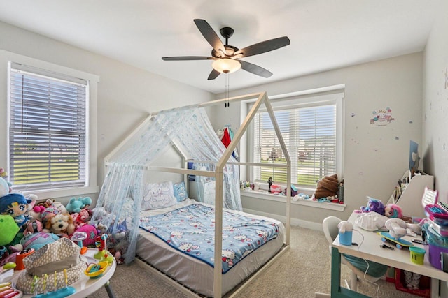 2322 Kae Ct, Mount Pleasant, WI 53406 - carpeted bedroom featuring a ceiling fan