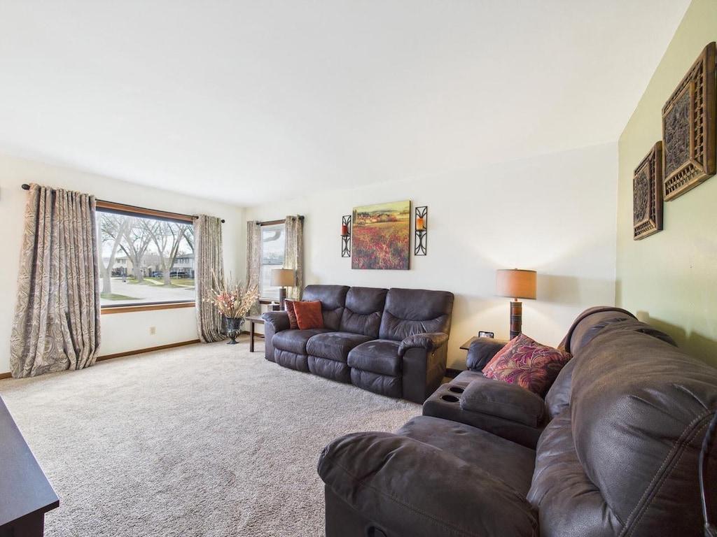 10534 W Stark St, Milwaukee, WI 53225 - living area featuring carpet floors and baseboards