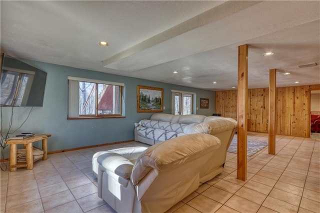 7766 Thunder Point Rd, Hayward, WI 54843 - living area with healthy amount of natural light, recessed lighting, and light tile patterned floors