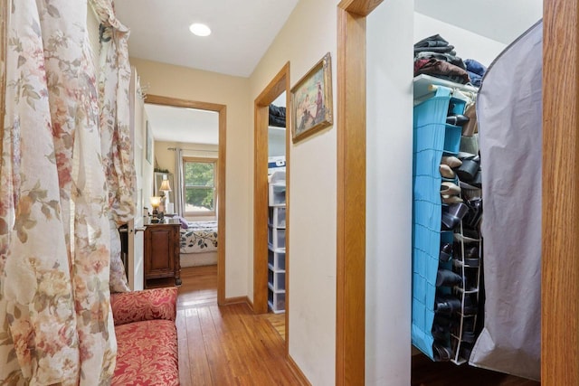 7170 S Countryside Dr, Franklin, WI 53132 - hallway featuring hardwood / wood-style floors and recessed lighting