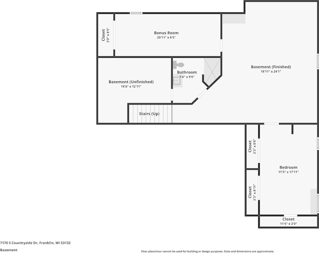 7170 S Countryside Dr, Franklin, WI 53132 - view of floor plan / room layout