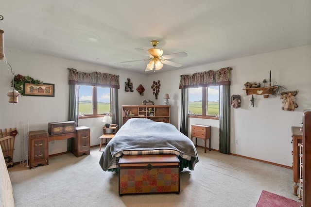 N2485 County Road Ii, Columbus, WI 53925 - bedroom featuring light carpet and a ceiling fan