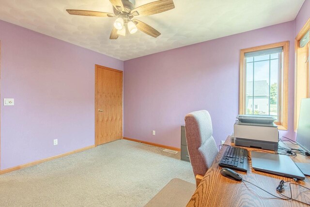 1227 N 3rd St, Monroe, WI 53566 - unfurnished office featuring ceiling fan and carpet