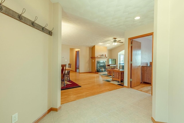 1227 N 3rd St, Monroe, WI 53566 - corridor with light tile patterned floors and recessed lighting