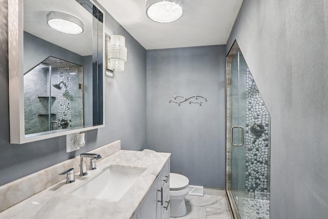 1383 Range Trl, Verona, WI 53593 - bathroom featuring marble finish floors, vanity, and a shower stall