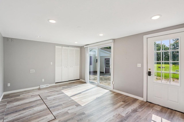 1383 Range Trl, Verona, WI 53593 - entryway featuring light wood-type flooring and recessed lighting
