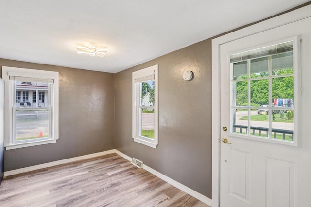 1383 Range Trl, Verona, WI 53593 - doorway to outside with light wood-type flooring and baseboards