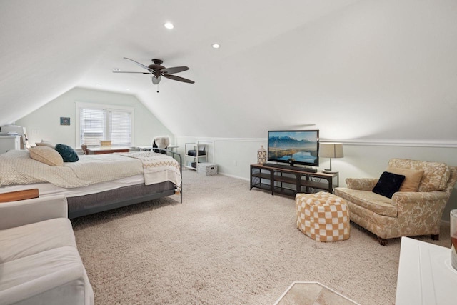 3154 N 82nd St, Milwaukee, WI 53222 - carpeted bedroom featuring lofted ceiling and a ceiling fan
