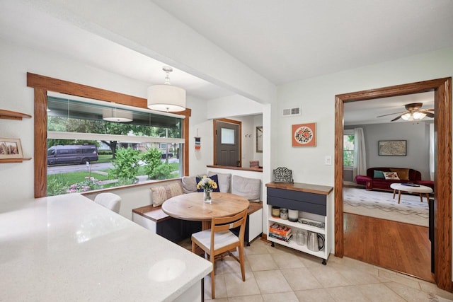3154 N 82nd St, Milwaukee, WI 53222 - dining space featuring light tile patterned floors and ceiling fan