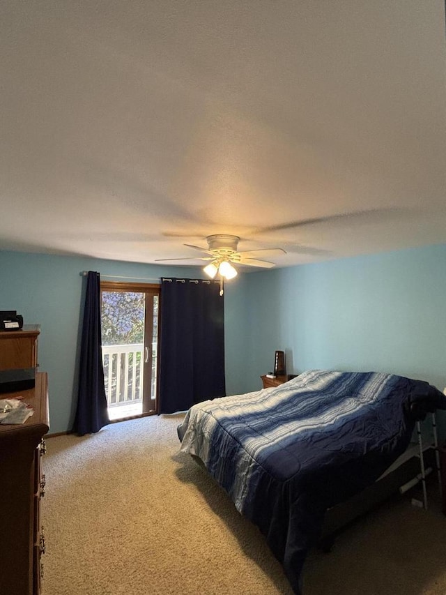 N34W23849 Grace Ave Unit C, Pewaukee, WI 53072 - bedroom featuring carpet floors, access to outside, and a ceiling fan