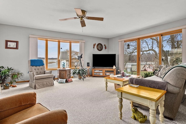 230 Gilbertson St, Markesan, WI 53946 - living area featuring carpet flooring and ceiling fan