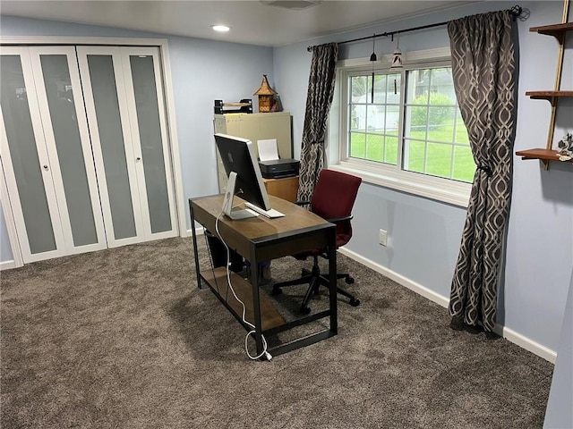3158 Leslie Ln, Eau Claire, WI 54703 - home office featuring carpet and recessed lighting